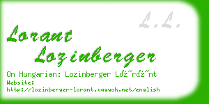 lorant lozinberger business card